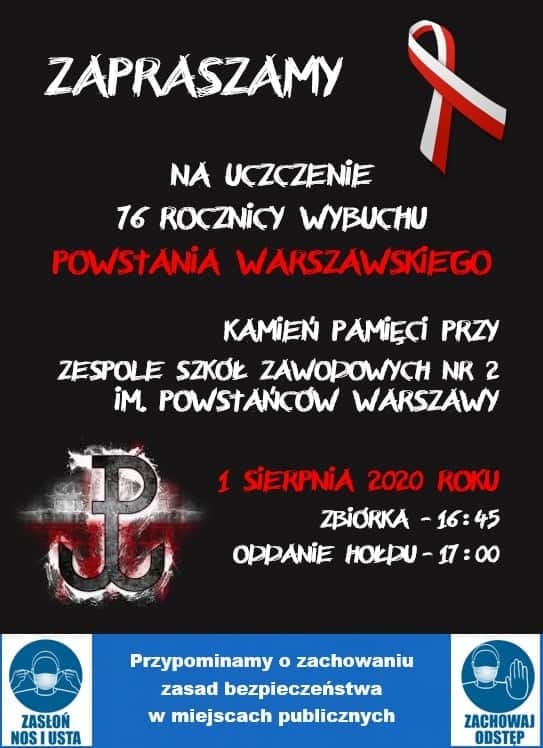 Obchody 76. rocznicy wybuchu Powstania Warszawskiego (Teren ZSZ nr 2)