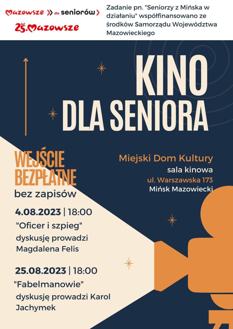 BEZPŁATNE seanse filmowe dla seniorów w sierpniu