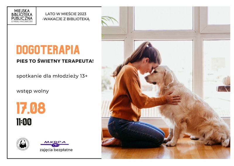 Dogoterapia pies to świetny terapeuta - spotkanie dla młodzieży w MBP