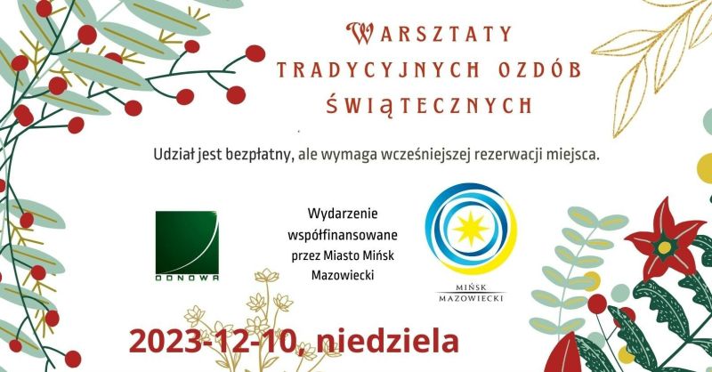 Warsztaty Tradycyjnych Ozdób Świątecznych