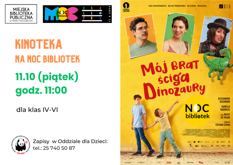 „Mój brat ściga dinozaury” – pokaz filmu dla uczniów klas IV-VI