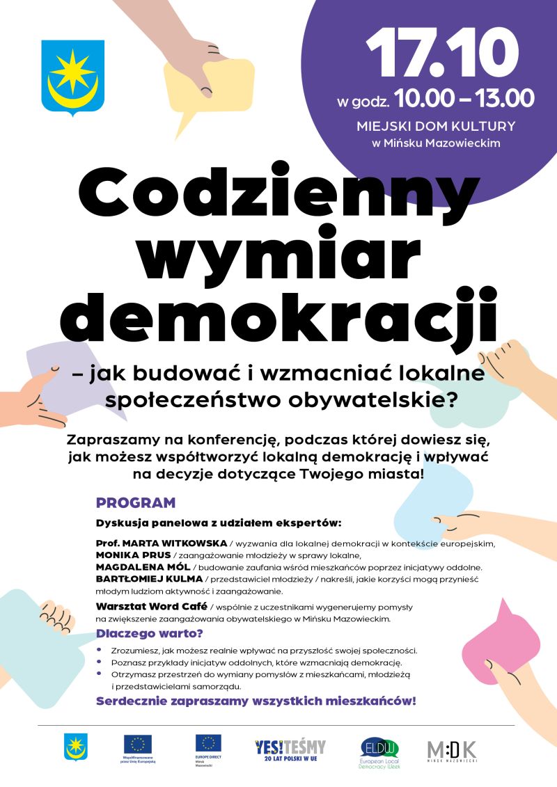 Codzienny wymiar demokracji – zapraszamy na konferencję i warsztaty dla mieszkańców!