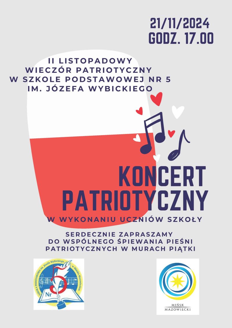 Koncert patriotyczny w wykonaniu uczniów szkoły podstawowej Nr 5