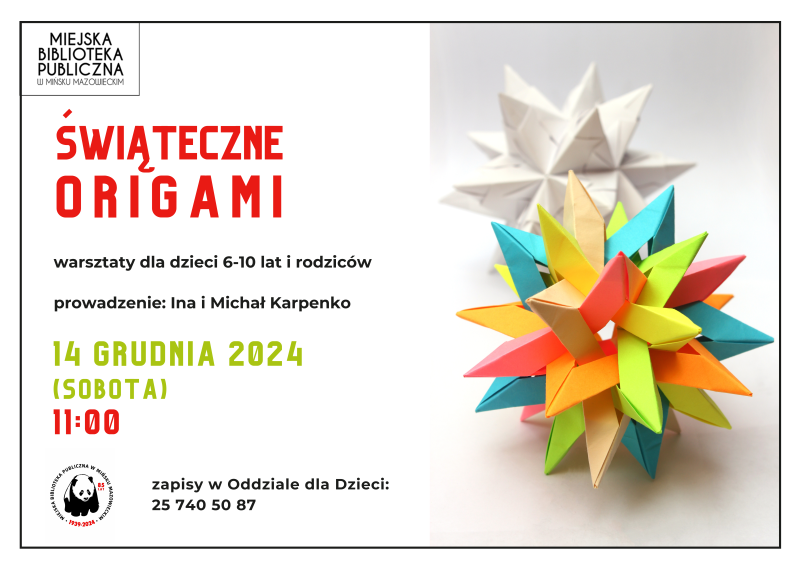 Świąteczne warsztaty origami dla dzieci w wieku 6-10 lat i ich rodziców