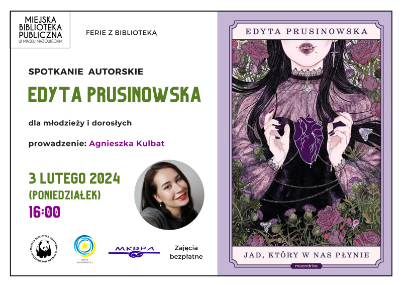 Spotkanie autorskie z Edytą Prusinowską dla młodzieży i dorosłych