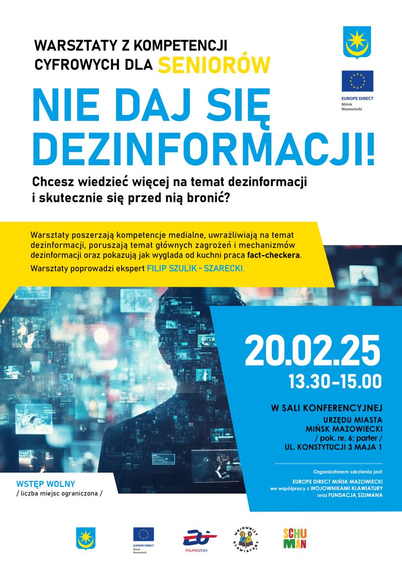 Seniorze, nie daj się oszukać w internecie! Przyjdź na warsztaty!