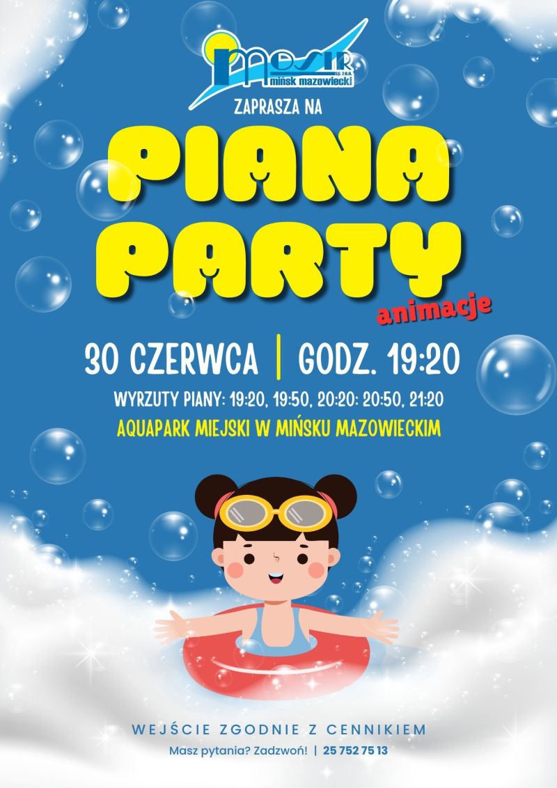 Piana Party w Aquaparku Miejskim!