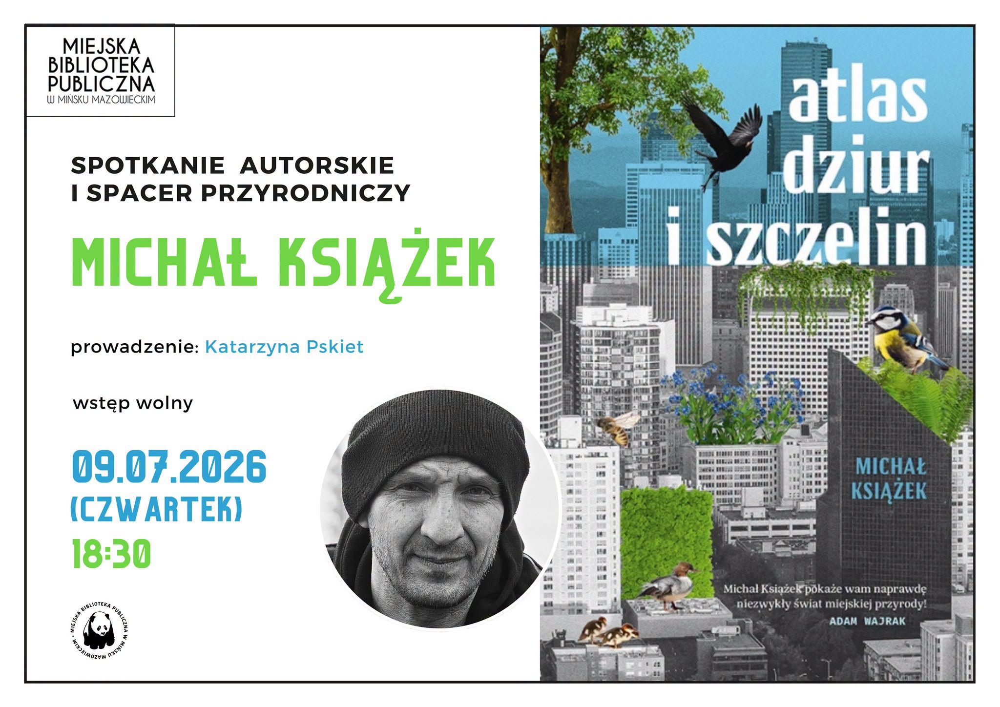 Spotkanie autorskie i&nbsp;spacer przyrodniczy z&nbsp;Michałem Książek w&nbsp;MBP