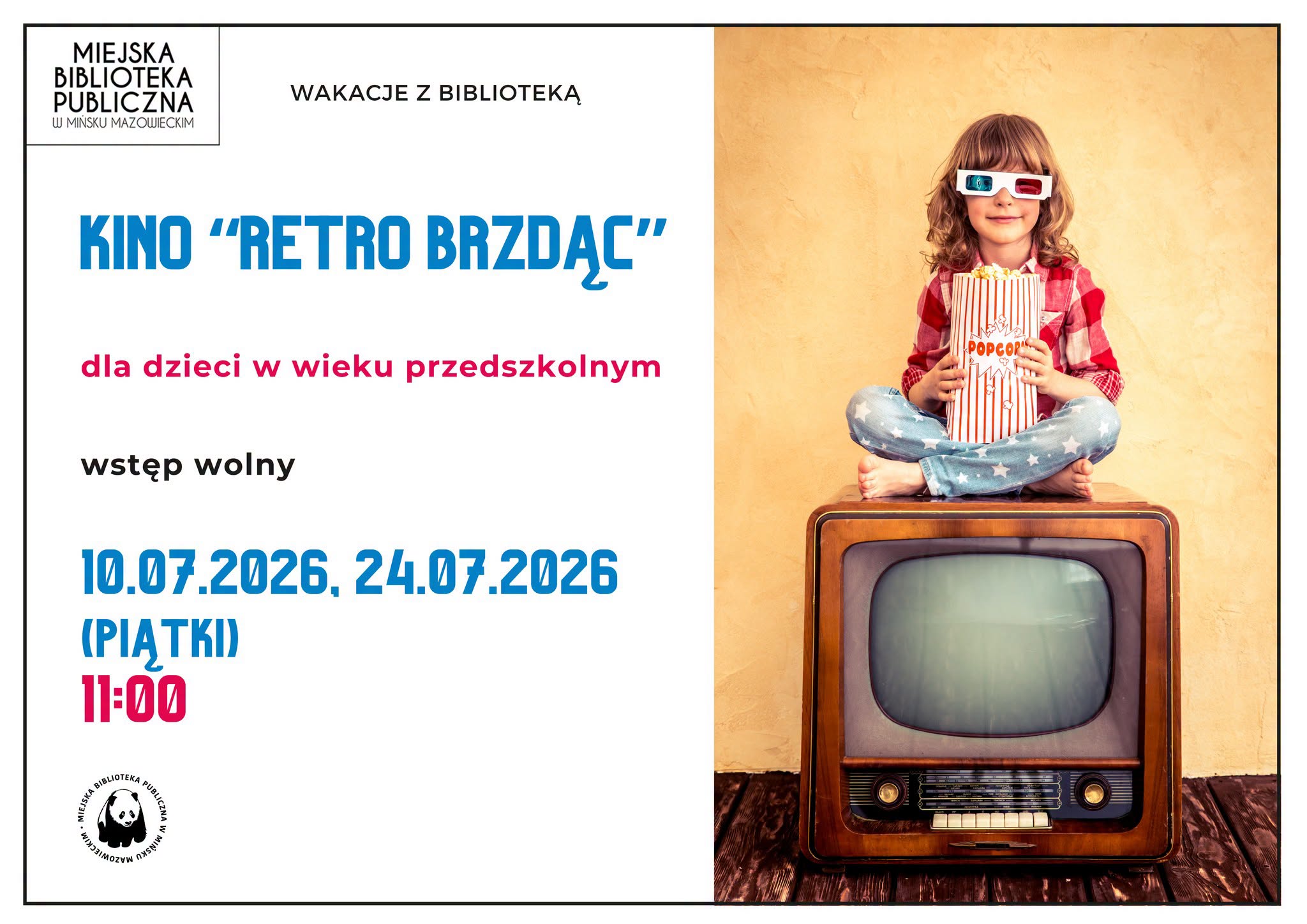 Wakacje z&nbsp;Biblioteką: Kino &bdquo;Retro Brzdąc&rdquo;