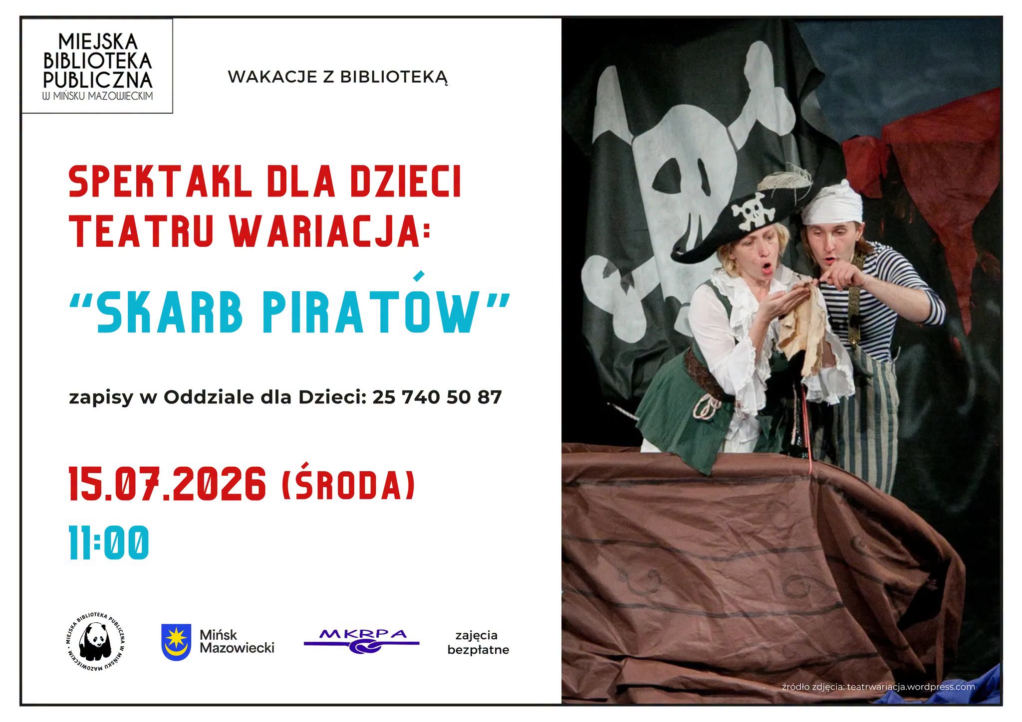 Wakacje z&nbsp;Biblioteką: Spektakl &bdquo;Skarb Pirat&oacute;w&rdquo;