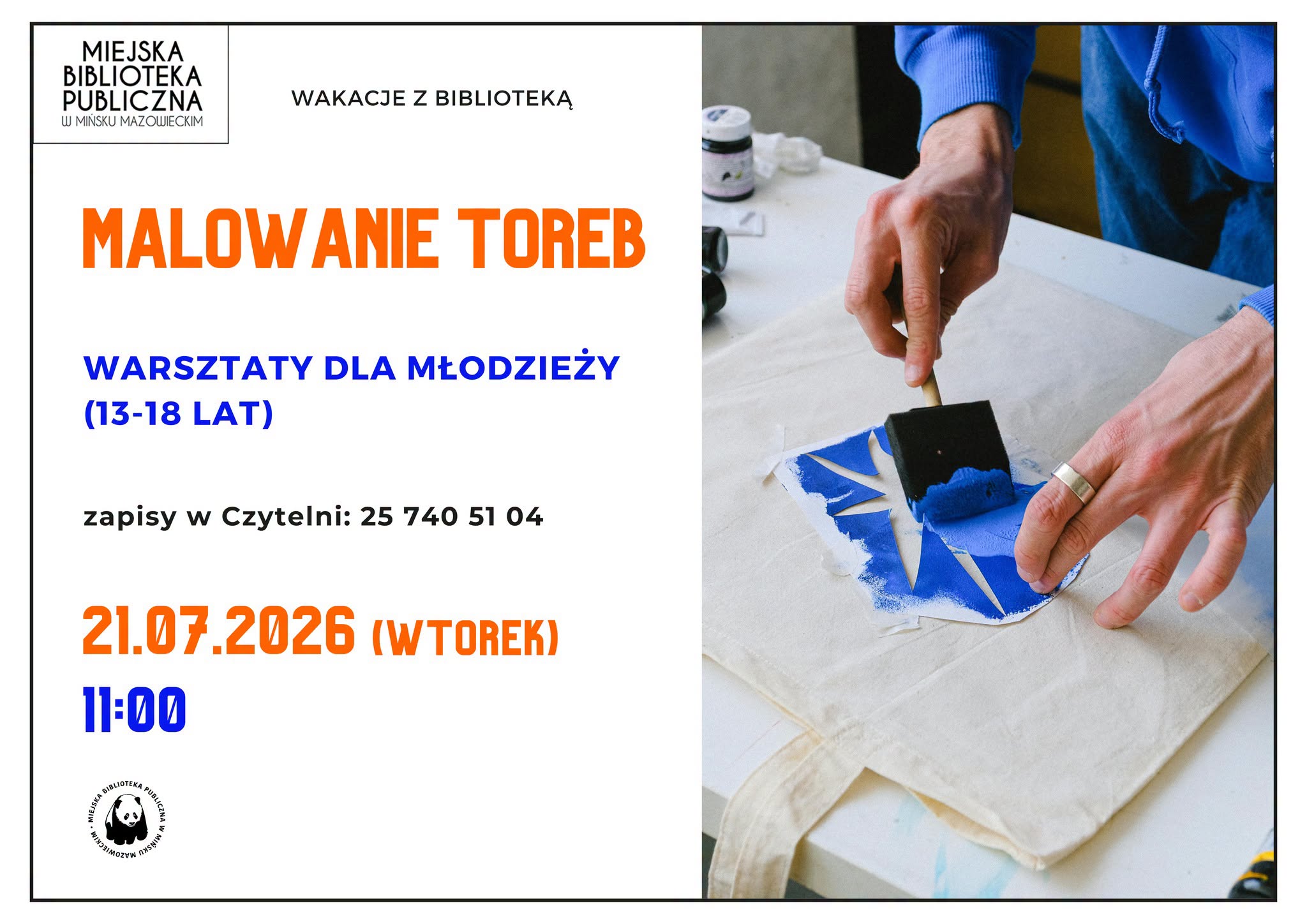 Wakacje z&nbsp;Biblioteką: Warsztaty malowania toreb