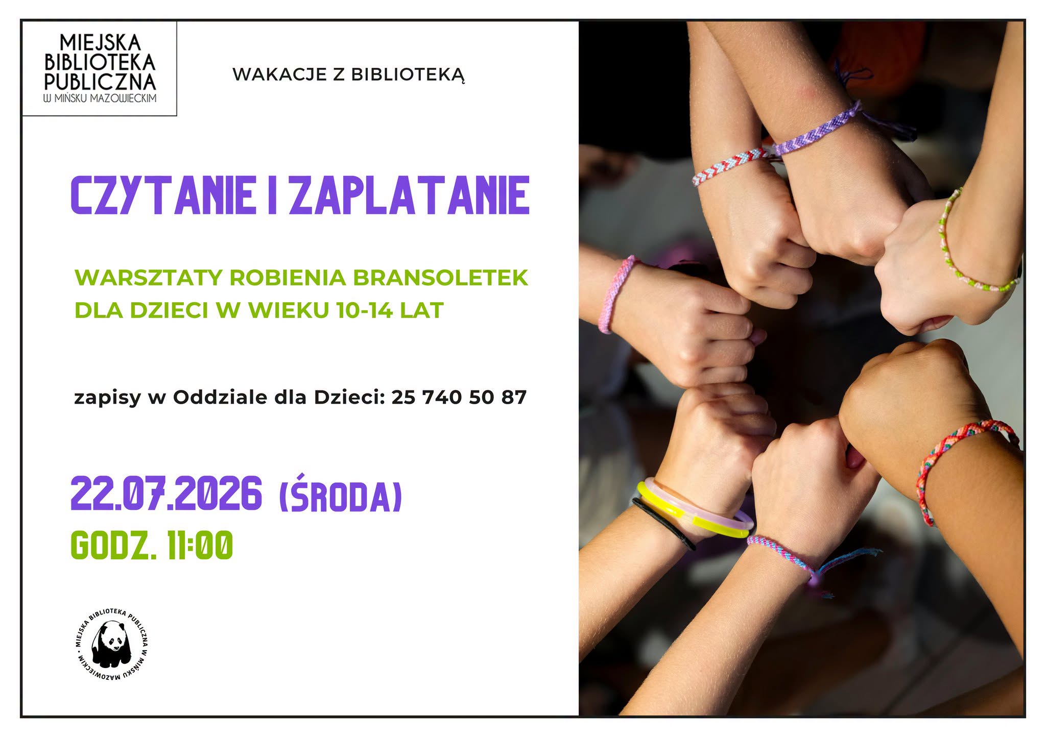 Wakacje z&nbsp;Biblioteką: &bdquo;Czytanie i&nbsp;zaplatanie&rdquo;
