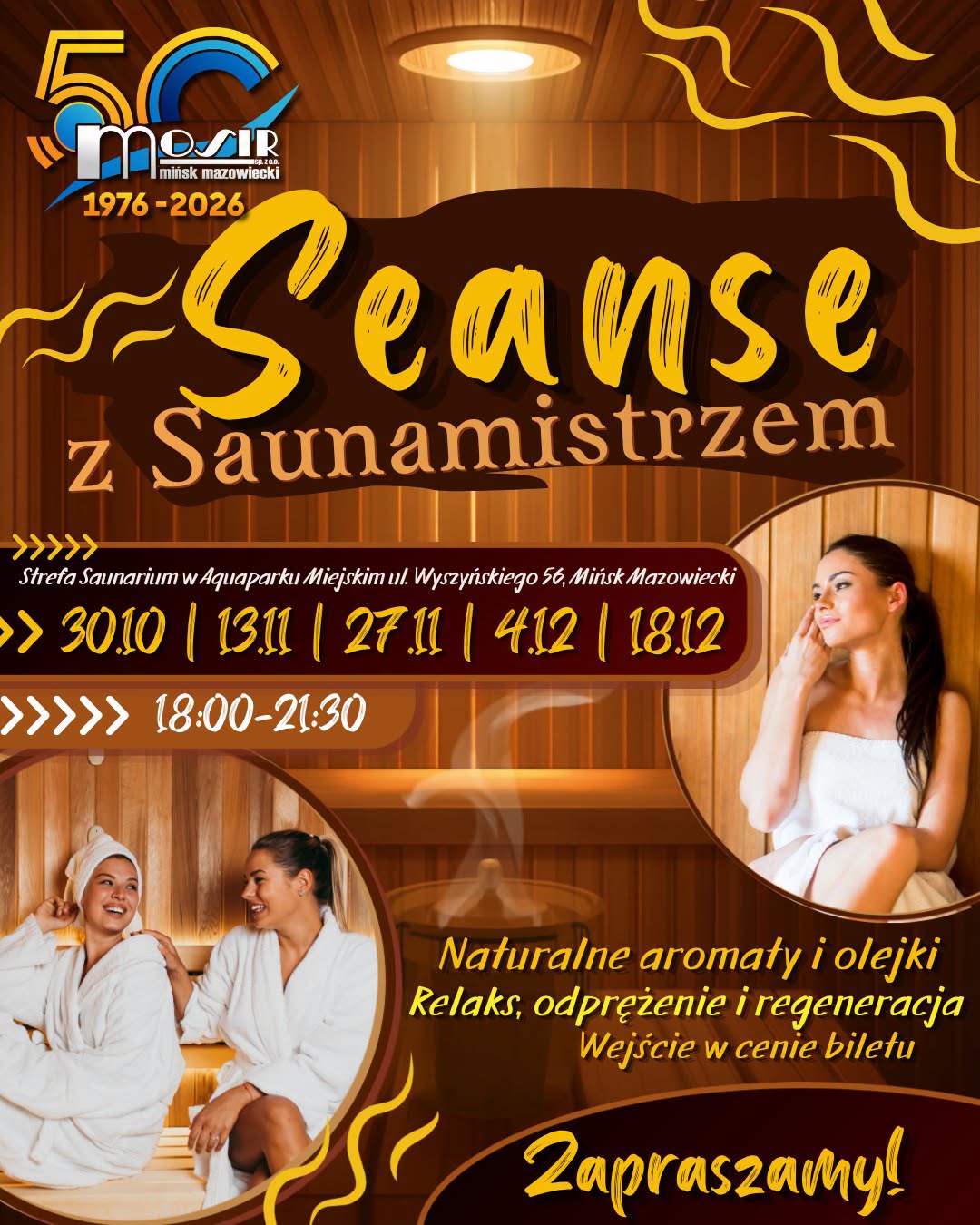 Seanse z&nbsp;Saunamistrzem w&nbsp;Aquaparku Miejskim