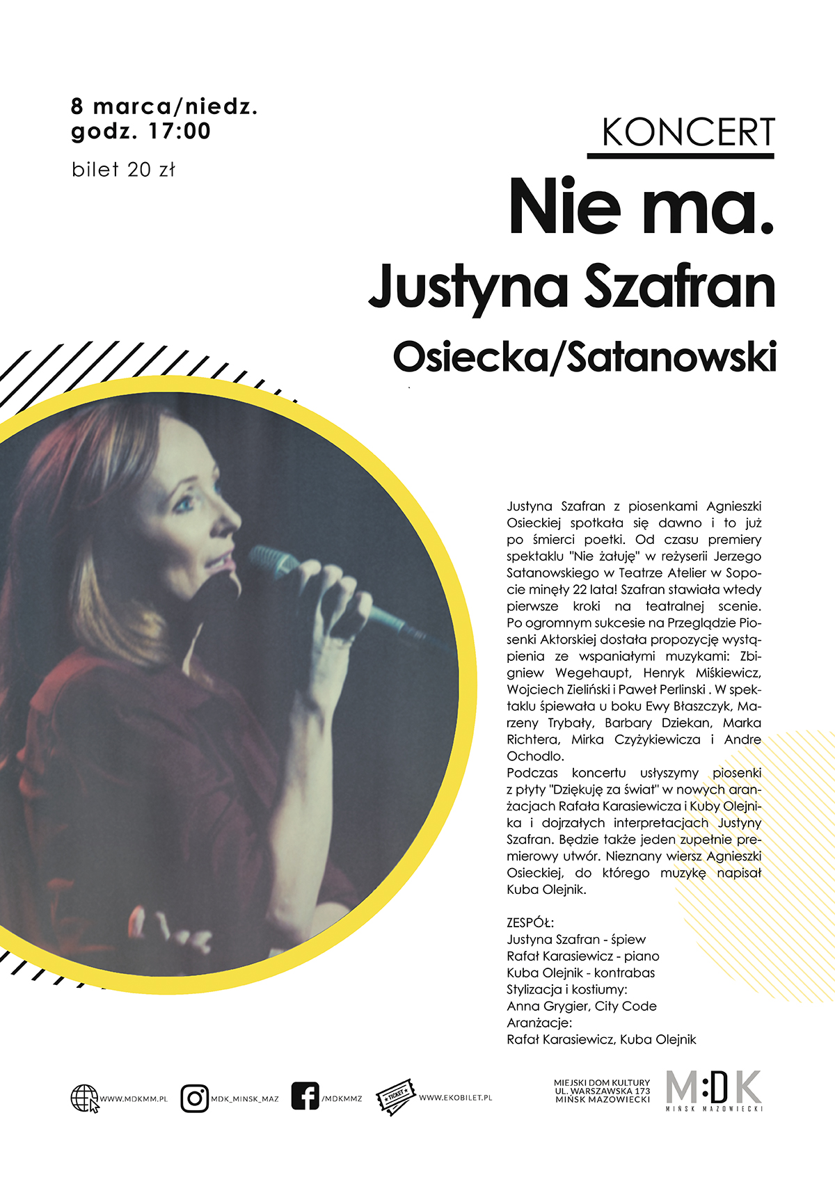 "Nie ma" - koncert Justyny Szafran z zespołem