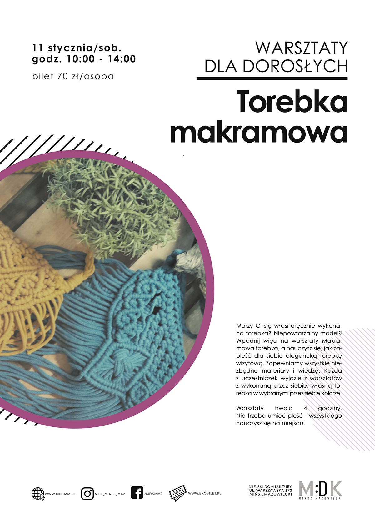 Makramowa torebka - warsztaty